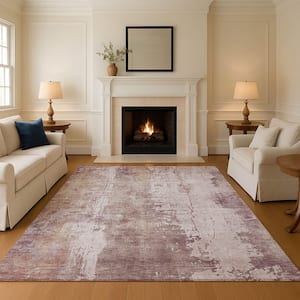 Mayfield Premium Machine Washable Abstract AMF1649 Blush 5 ft. x 7 ft. 6 in. Area Rug