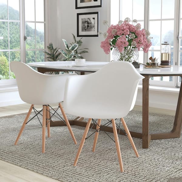 White Plastic Party Chairs (Set of 2)