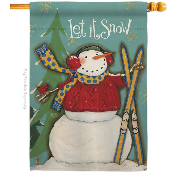 Breeze Decor 28 In. X 40 In. Let It Snow Snowman Winter Wonderland 