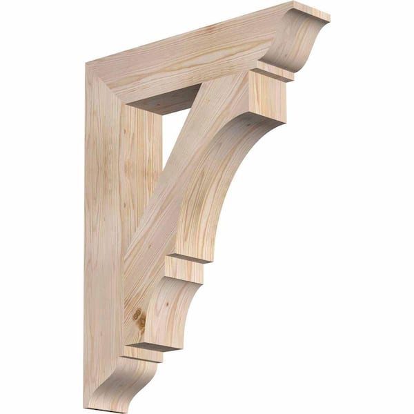 Ekena Millwork 5.5 in. x 36 in. x 28 in. Douglas Fir Balboa Traditional Smooth Bracket