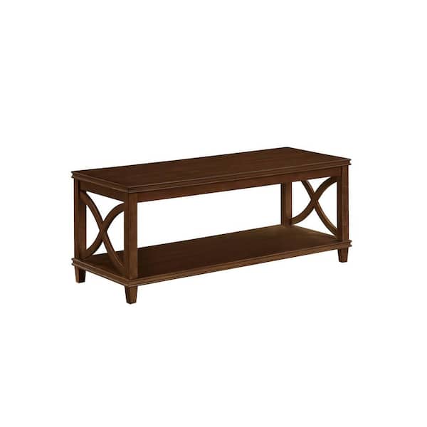 Convenience Concepts Florence 47 in. Espresso Standard Rectangle Wood Coffee Table Shelf