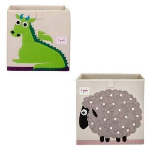 Kids Felt Dragon Storage Cube Bin with Sheep Fabric Storage Cube Bin
