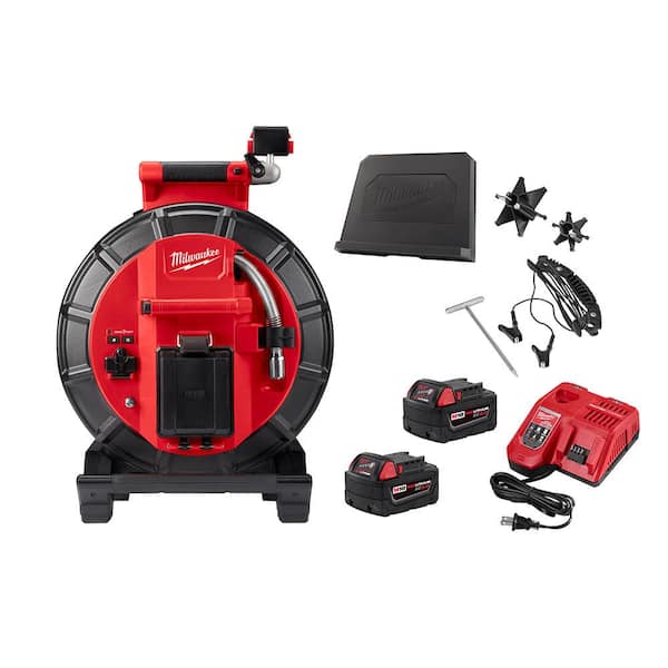 Milwaukee M18 18-Volt Lithium-Ion Cordless 120 ft. Pipeline Inspection System Image Reel Kit with Batteries and Charger