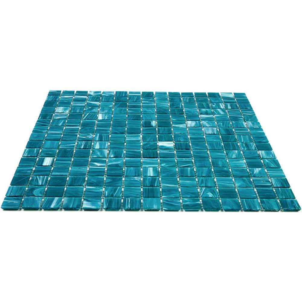 Pacific Blue Glossy Glass Mosaic Wall and Floor Tile