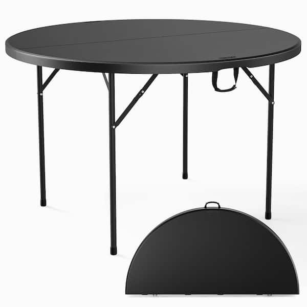 Patio 4Ft. Round Black Folding Table