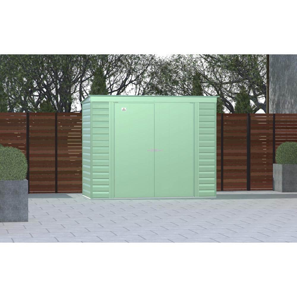 Sage Green 8' x 4' Steel Pent Roof Storage Shed