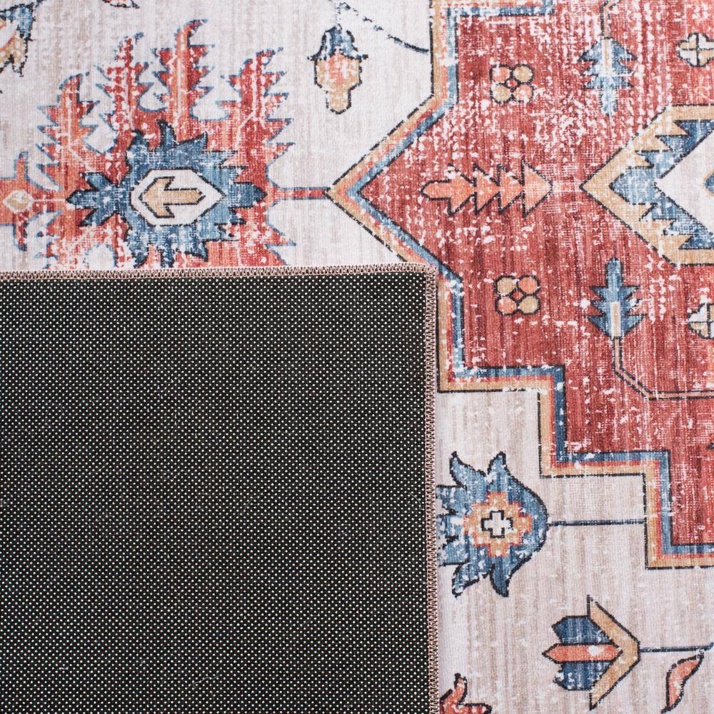 Tucson 5' x 8' Blue Round Washable Synthetic Rug