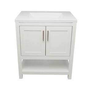 Taos 31 in. W x 22 in. D Bath Vanity in White with White Cultured Marble Top Single Hole