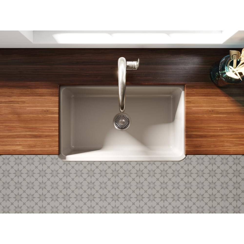 30" Silver Fireclay Farmhouse Apron-Front Single Bowl Kitchen Sink