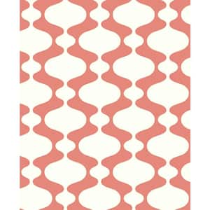 Ashbury Coral Retro Paper Strippable Roll (Covers 56.4 sq. ft.)