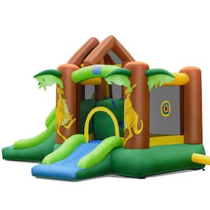 Inflatable Bounce House Jungle Jumping Bouncer Double Slides Park with Blowe