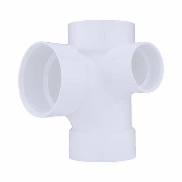Charlotte Pipe 3 in. x 3 in. x 3 in. x 2 in. DWV PVC Sanitary Tee with Right Inlet