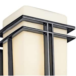 Tremillo 20.25 in. 1-Light Black Outdoor Hardwired Wall Lantern Sconce with No Bulbs Included (1-Pack)
