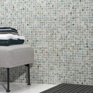 Rapids Grace Bay 12.2 in. x 18.1 in. Polished Glass Floor and Wall Mosaic Pool Tile (1.53 sq. ft./Sheet)