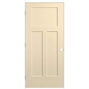 36 in. x 80 in. 3-Panel Winslow Right-Hand Hollow Core Golden Haystack Molded Composite Single Prehung Interior Door