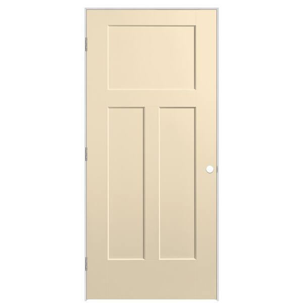 36 in. x 80 in. 3-Panel Winslow Right-Hand Hollow Core Golden Haystack Molded Composite Single Prehung Interior Door