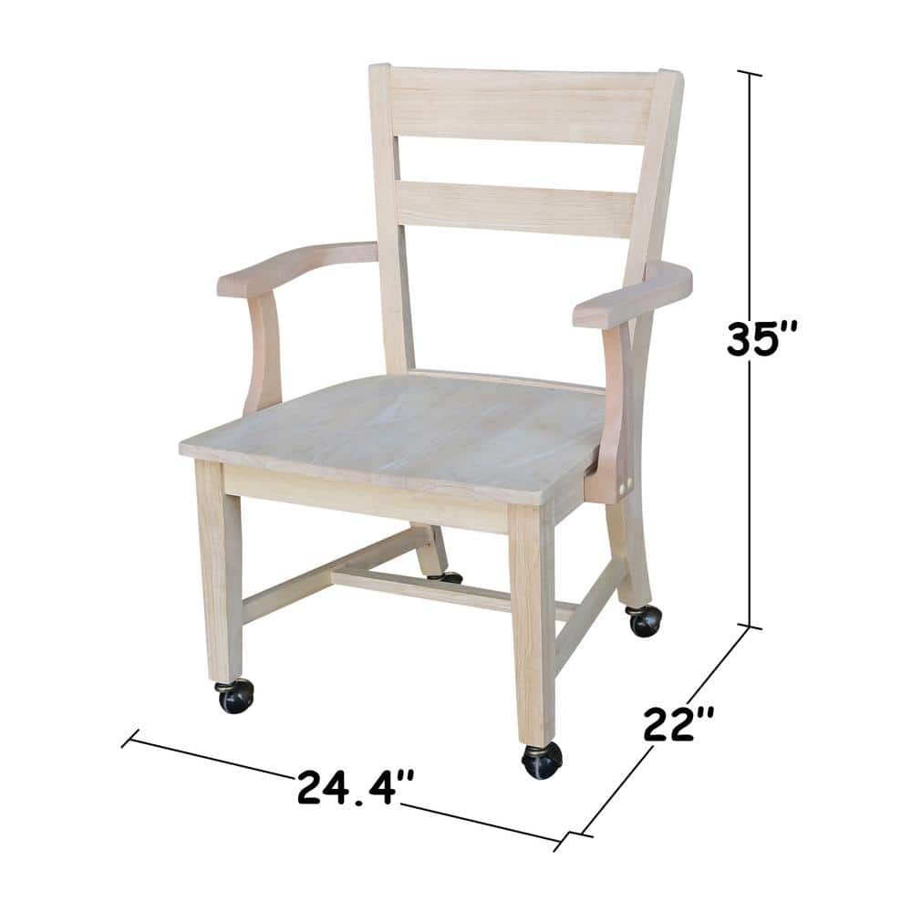 Classic High Slat Ladderback Solid Wood Armchair in Brown