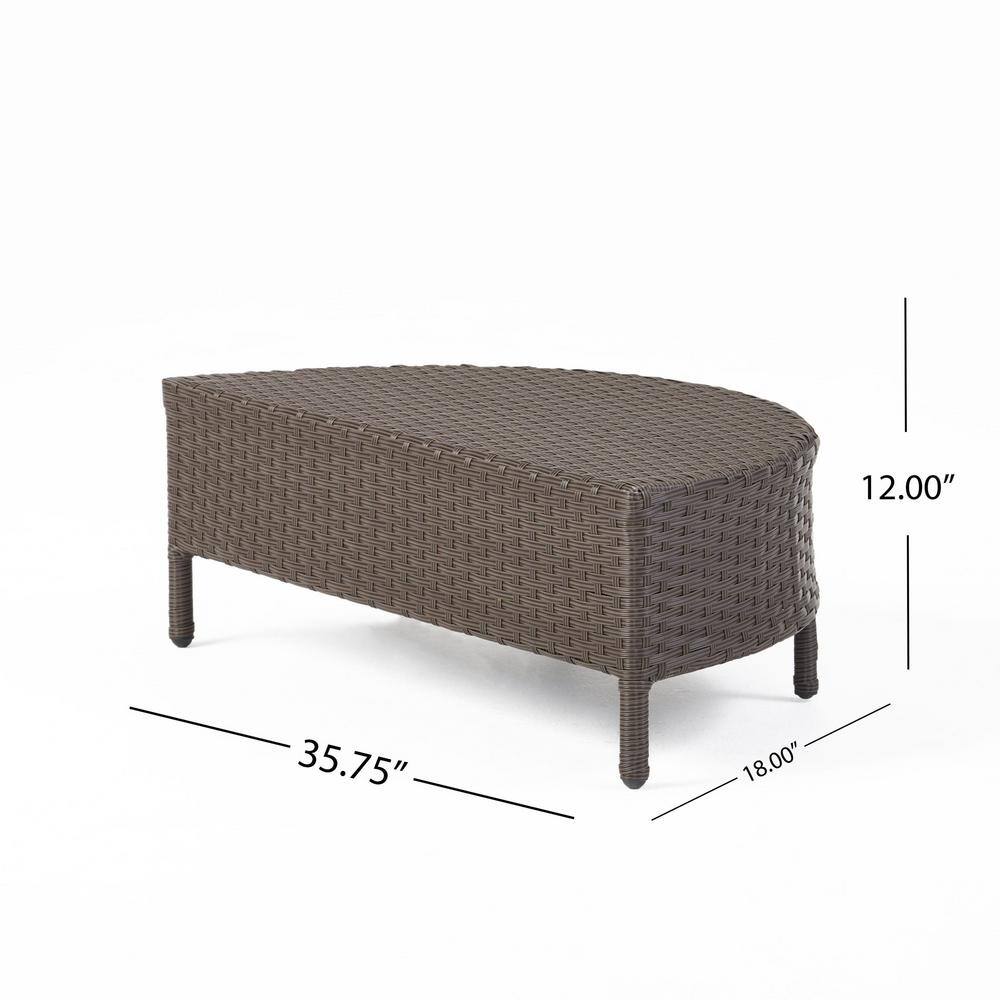 Newton 8-Seater Brown Wicker Sectional Sofa Set with Beige Cushions