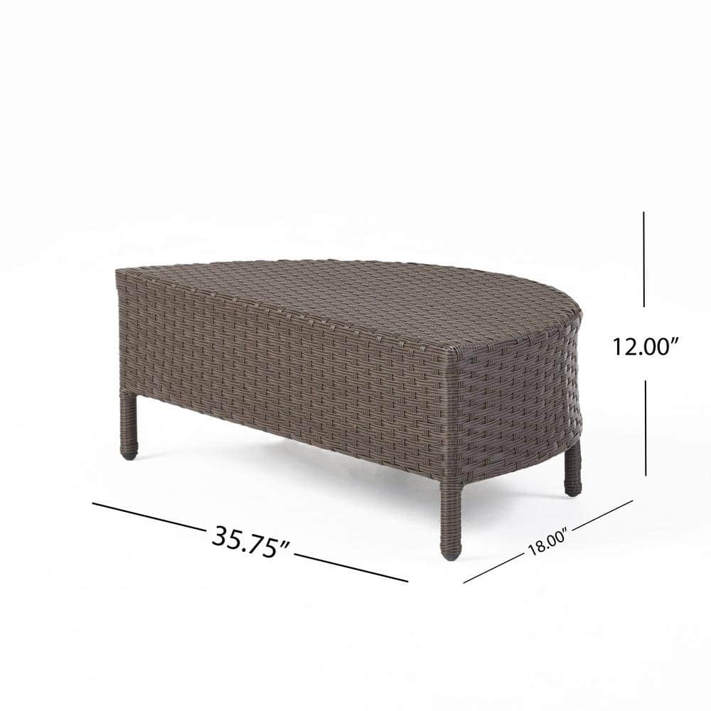 Newton 8-Seater Brown Wicker Sectional Sofa Set with Beige Cushions