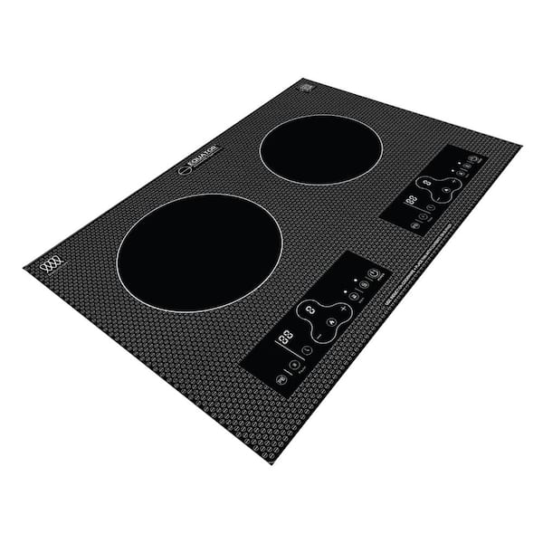 20 in. Horizontal 2 elements Dual Induction Cooktop ceramic glass surface 9 Power Built in/Freestanding 110V Black