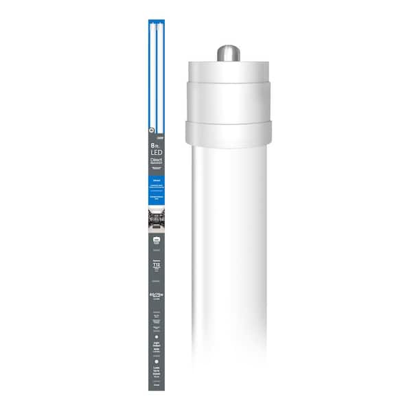 40-Watt 8 ft. T12 FA8 Single Pin Type A Plug and Play Linear LED Tube Light Bulb, Daylight Deluxe 6500K (2-Pack)