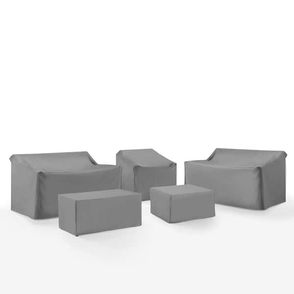 CROSLEY FURNITURE 5-Piece Gray Outdoor Sectional Furniture Cover Set