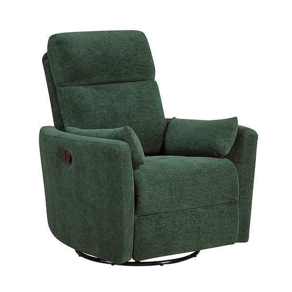 Lazzara Hadley Green Microfiber Manual Swivel Glider Recliner