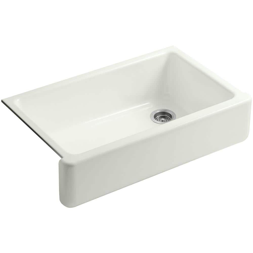 Kohler Whitehaven Farmhouse Apron Front Cast Iron 36 In Single Basin Kitchen Sink In Dune K 6489 Ny The Home Depot