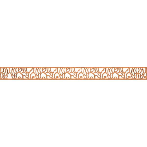 Ekena Millwork Springfield Fretwork 0.375 in. D x 46.375 in. W x 4 in. L Cherry Wood Panel Moulding