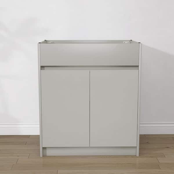 29.5 in.x 22.4 Honeycomb Aluminum Freestanding Kitchen Cabinet Bath Vanity Cabinet without Top in Light Grey Unassembled