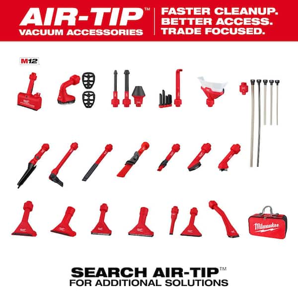 Milwaukee - AIR-TIP 1-1/4 in. - 2-1/2 in. Conduit Line Puller Attachment For Wet/Dry Shop Vacuums (3-Piece)