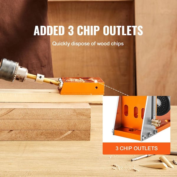 Pocket Hole Jig Kit, Pocket Hole Jig System w/ Step Drills, Stop Rings, Wrenches, and Drive Bits, Scale Marks, 30 Pieces