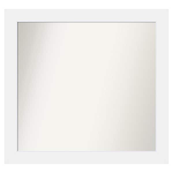 Amanti Art Corvino White 35 in. x 33 in. Custom Non-Beveled Matte Wood Framed Bathroom Vanity Wall Mirror