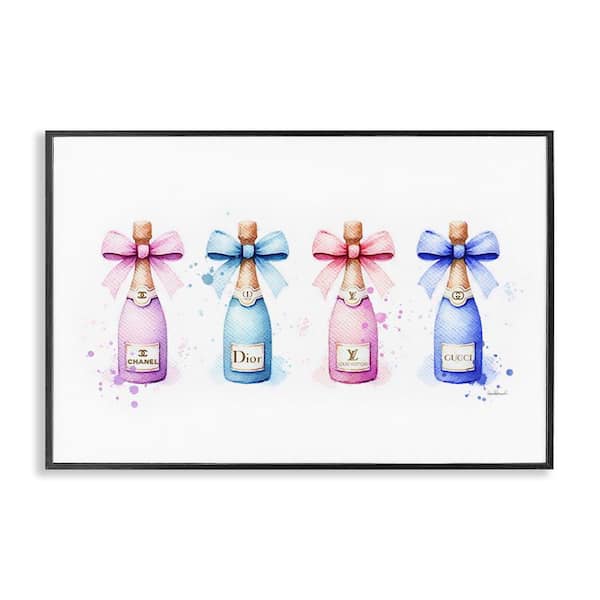 Stupell Industries Pastel Glam Champagnes by Amanda Greenwood Black Framed Food Giclee Art Print 20 in. x 30 in.
