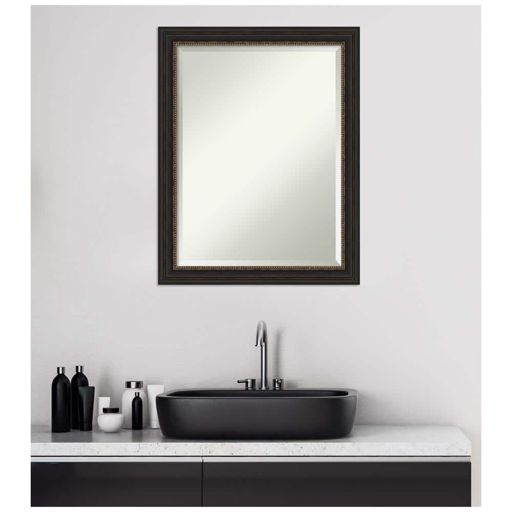 Accent Bronze Narrow 21.5" x 27.5" Rectangular Bathroom Vanity Mirror