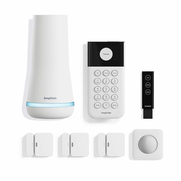 SimpliSafe Smart Home Security System (7 pc.) with Base Station, Siren, Keypad, Motion Sensor, 3 Entry Sensors, and Key Fob