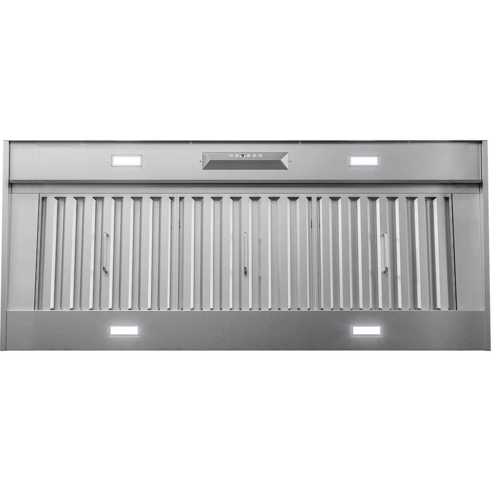 Monsoon II 54 in. 1200 CFM Insert Mount Range Hood with LED Light in Stainless Steel