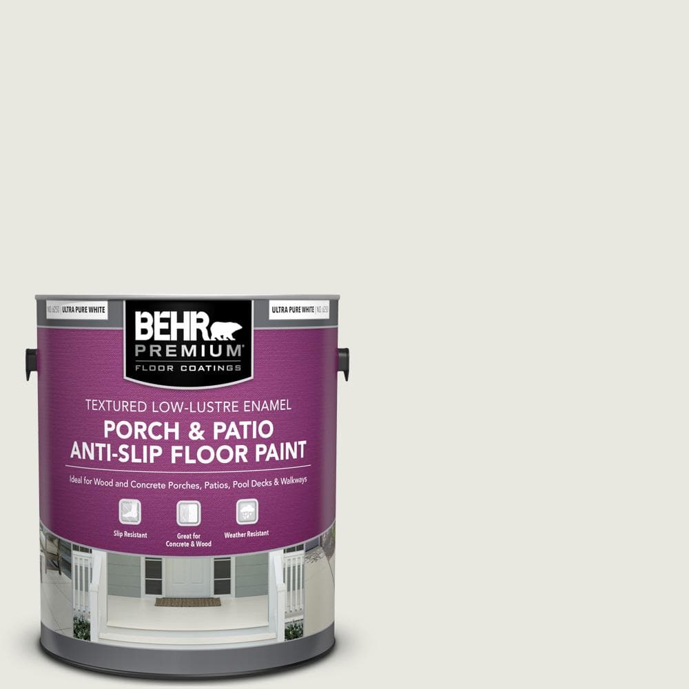 BEHR PREMIUM 1 gal. #PWN-64 Silver Dust Textured Low-Lustre Enamel  Interior/Exterior Porch and Patio Anti-Slip Floor Paint 625001 - The Home  Depot