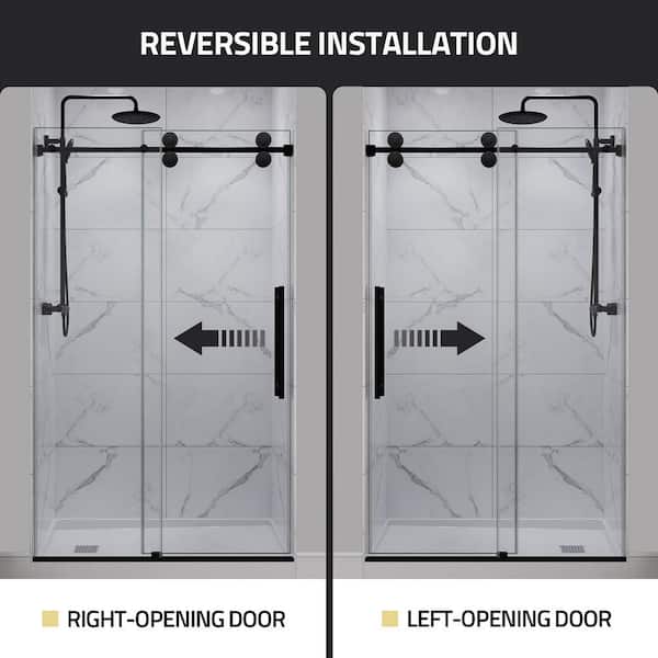 ANZZI Ozean 56 to 60 in. W x 76 in. H Frameless Sliding Shower