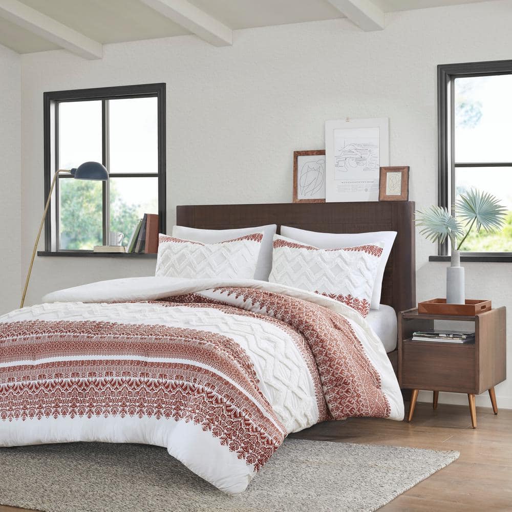 Auburn King Cotton Comforter Set with Chenille Tufting