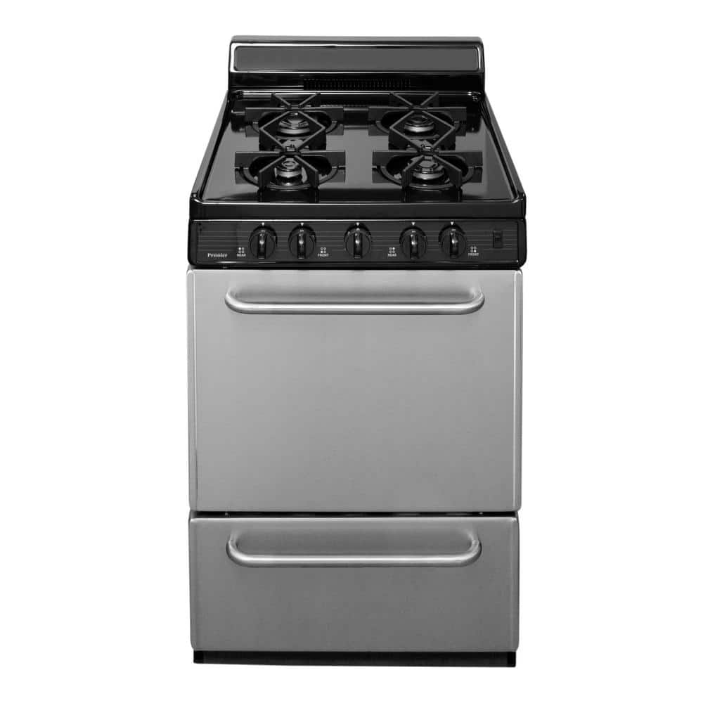 24 in. 2.97 cu. ft. Freestanding Sealed Burner Gas Range in Stainless Steel