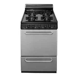 24 in. 2.97 cu. ft. Freestanding Sealed Burner Gas Range in Stainless Steel