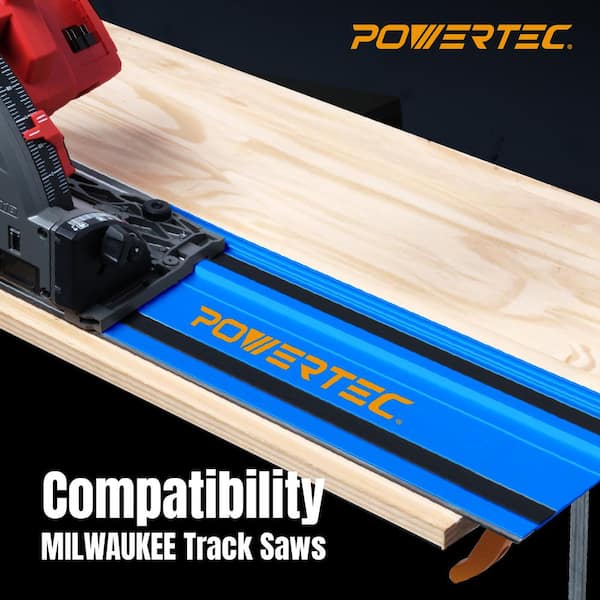 110 in. Track Saw Guide Rail with Protective Bag for Milwaukee Track Saws, Incl. 2x55 in. Guide Rails and 2 Connectors