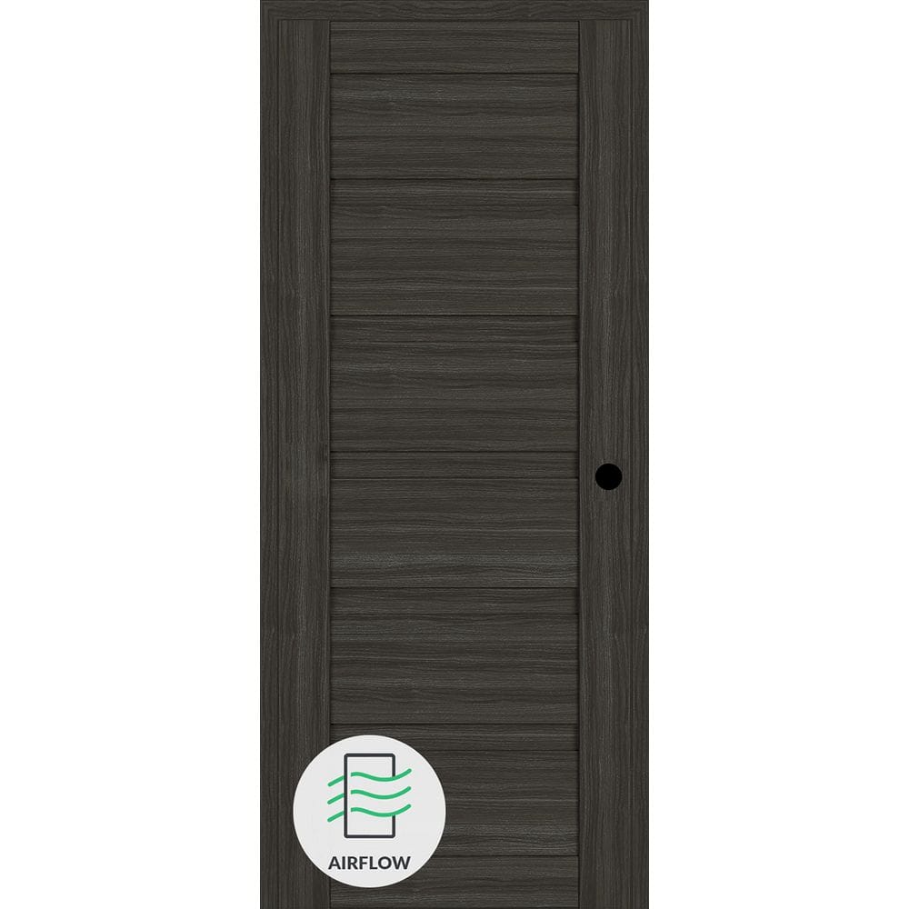 Louver N DIY-Friendly 30 in. х 84 in. Left-Hand Gray Oak Solid Composite Core Wood Single Prehung Interior Door price history on PriceWatchPro