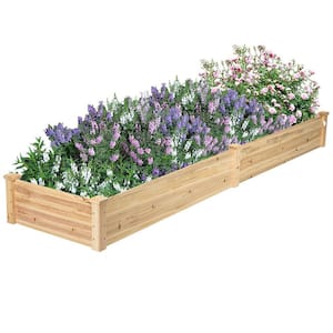 97 in. Dia. Natural Wood Garden Raised Bed Elevated Planter Box Herbs Flowers Bed Kit
