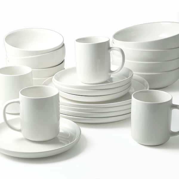 20-Piece Hudson White Stoneware Dinnerware Set (Service for 4)
