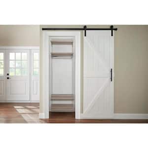 Genevieve 2 ft. Gray Adjustable Closet Organizer Long Hanging Rod with Shoe Rack