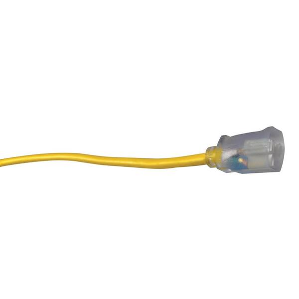 100/' 12//3 YELLOW EXTENSION CORD W// LIGHTED END 2589SW0002-1 Each