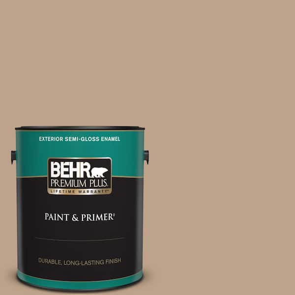 BEHR PREMIUM PLUS 1 gal. #N260-4 Merino Semi-Gloss Enamel Exterior Paint & Primer