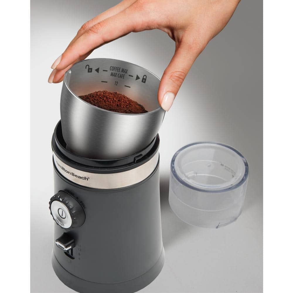 Hamilton Beach Gray Electric Coffee Grinder with Adjustable Grind